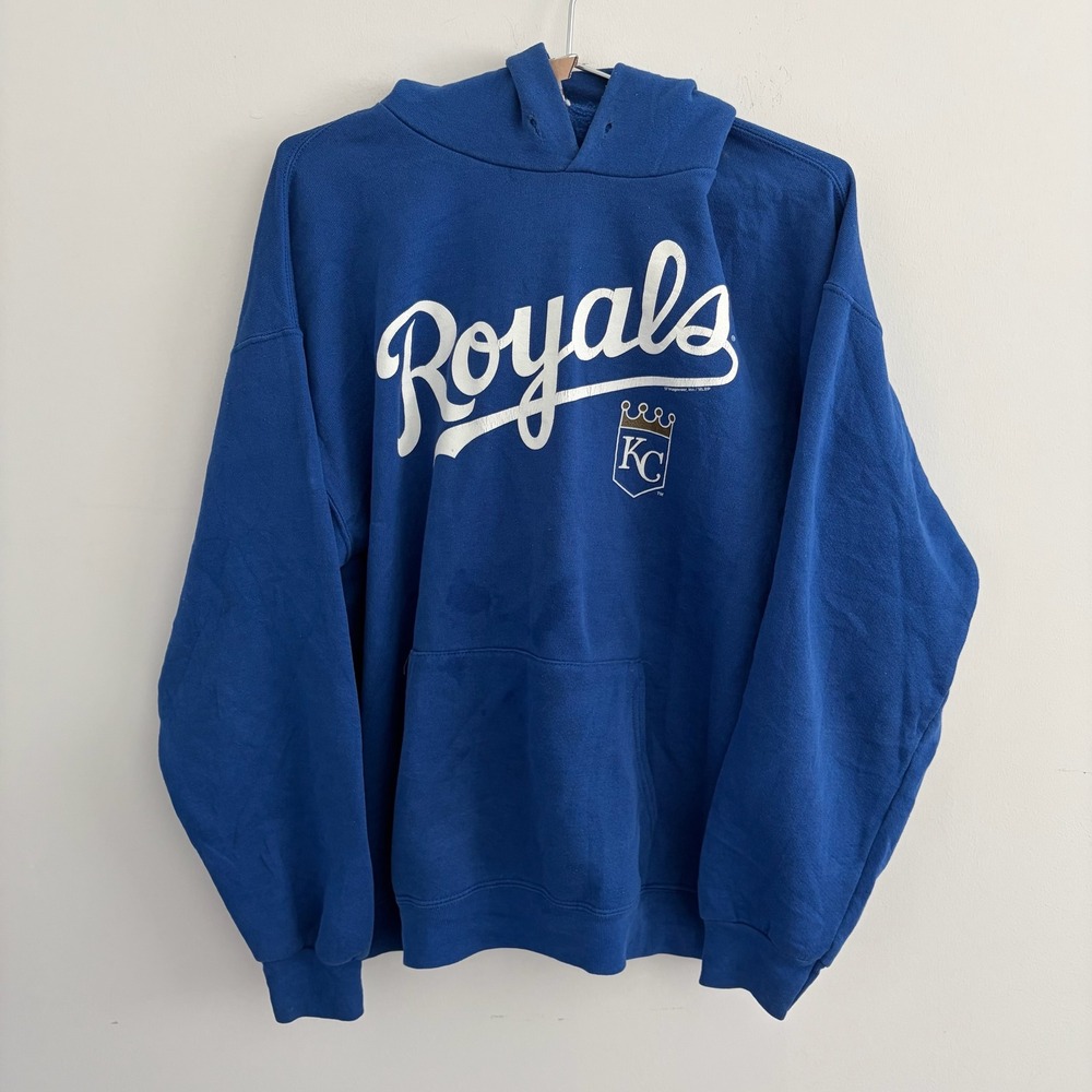 Vintage Kansas City Royals MLB Genuine Merchandise Blue Hoodie Sweatshirt XL